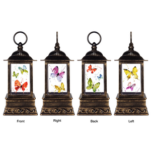10.5" Watercolor Butterflies Sublimation Glitter Lantern - At Home by Mirabeau