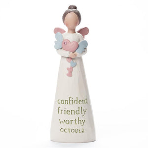 Birthstone Angel 5.25" Figurine October Confident Friendly Worthy
