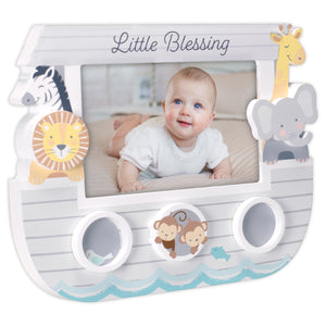 Little Blessing Noah's Ark Baby Picture Wood Frame Holds 4"x6" Photo
