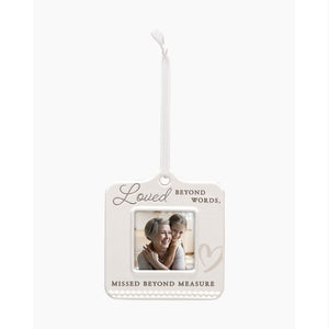 Loved Beyond Words Missed Beyond Measure Ceramic Rememberance Picture Frame Ornament Holds 2.5" Photo