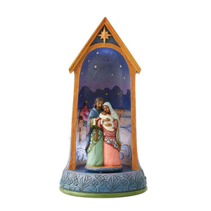 Jim Shore Heartwood Creek African American Lighted Holy Family in Stable