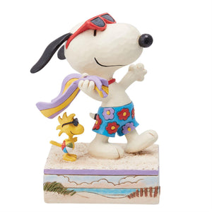 Jim Shore Peanuts Snoopy & Woodstock at Beach Figurine