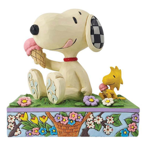Jim Shore Peanuts Snoopy and Woodstock Eating Ice Cream "A Summertime Treat" Hallmark Exclusive Figurine