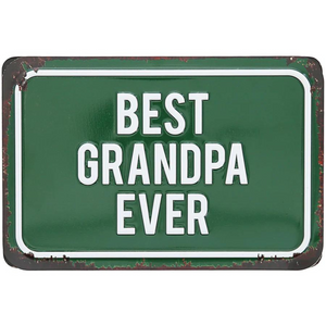 6" x 4" Best Grandpa Ever Tin Plaque