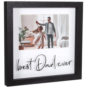 Best Dad Ever Black Shadow Box Frame Holds 4" x 6" Photo