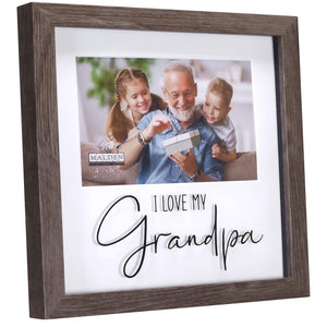 I Love My Grandpa Brown Shadow Box Frame Holds 4" x 6" Photo