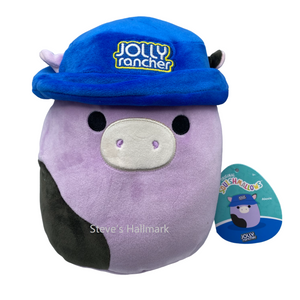 Squishmallow Alexie the Purple Cow with Jolly Rancher Bucket Hat 8" Stuffed Plush by Kelly Toy