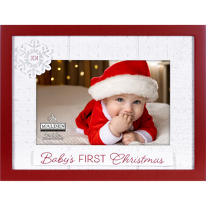 Dated 2024 4x6 Baby's First Christmas 2024 Rustic Frame