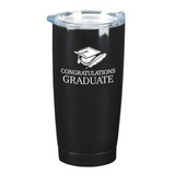 Congratulations Graduate Stainless Steel 20 oz Black Tumbler Drinkware with Lid