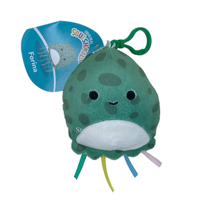 Squishmallow Forina the Green Jellyfish 3.5" Clip Stuffed Plush By Kelly Toy