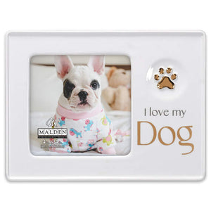 4x4 I Love My Dog Ceramic Picture Frame