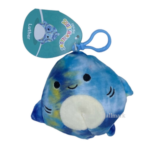Squishmallow Sealife Luther the Shark 3.5" Clip Stuffed Plush by Kelly Toy