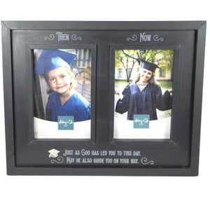 Graduation Then & Now Frame with Boxed Grad Cap, Easel & Hanger