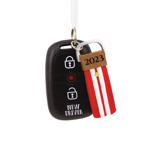New Driver Striped Keychain 2023 Hallmark Ornament
