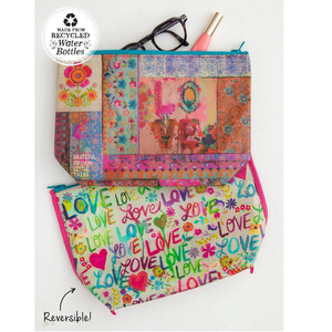 Recycled Zipper Pouch Love Grateful for Every Little Thing