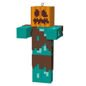 Hallmark Minecraft Drowned With Carved Pumpkin Ornament