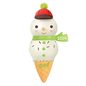 Hallmark Dad Snowman Ice Cream Cone 2024 Ornament