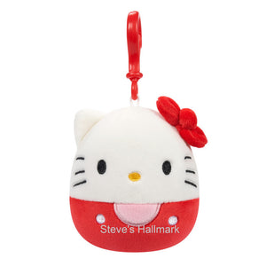 Sanrio Squishmallow Hello Kitty in Red Suit 3.5" Clip Stuffed Plush by Kelly Toy Jazwares