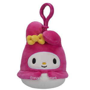 Sanrio Squishmallow My Melody with Yellow Bow & Pink Suit 3.5" Clip Stuffed Plush by Kelly Toy Jazwares