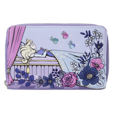 Loungefly Sleeping Beauty 65th Anniversary Floral Scene Zip Around Wallet (Front)