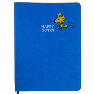 Peanuts Woodstock Happy Notes Blue Vegan Leather Journal 6"x8" 192 Lined Pages