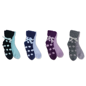 2-Pair Soft Polka Dot Therapeutic Spa Socks