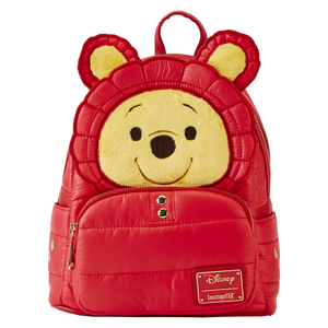 Winnie the Pooh Rainy Day Puffer Jacket Cosplay Mini Backpack (Front)