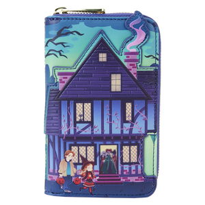 Loungefly Disney Hocus Pocus Sanderson Sisters’ House Glow Zip Around Wallet Front Side