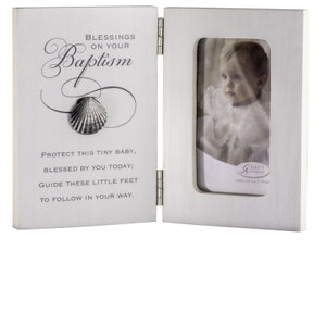 Baptism Hinged Frame with Boxed Shell
