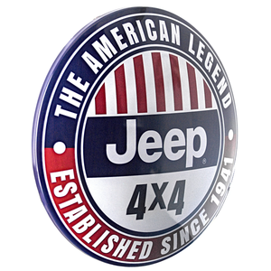 The American Legend 4x4 Jeep 15" Metal Dome Wall Sign