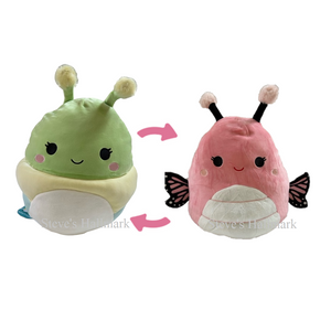 Squishmallow Rutabaga the Caterpillar and Andreina the Monarch Butterfly Flip-A-Mallow 12" Stuffed Plush by Kelly Toy