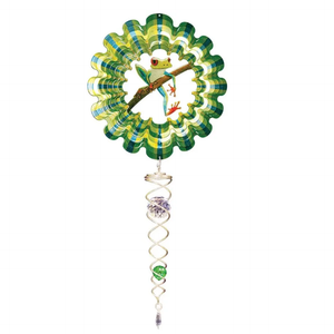 Frog Mini 6.5" Wind Spinner and 7.5" Crystal Twister Set