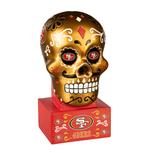 Gold San Francisco 49ers Sugar Skull Garden Statue
