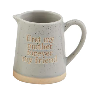 3" First My Mother Forever My Friend Gray Pitcher Bud Vase