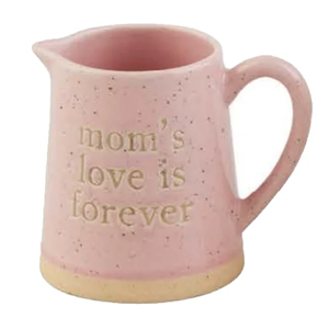 3" Mom's Love is Forever Pink Pitcher Bud Vase