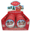 Rudolph the Red Nose Reindeer Snow Globe Tin with Sweet Candy Cane Candies