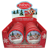 Rudolph the Red Nose Reindeer Snow Globe Tin with Sweet Candy Cane Candies