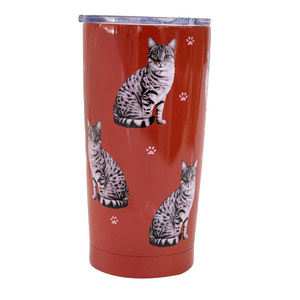 Silver Tabby Stainless Steel 16 Oz. Tumbler