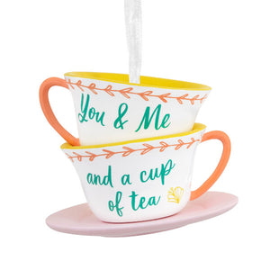 You and Me Stacked Teacups Hallmark Ornament