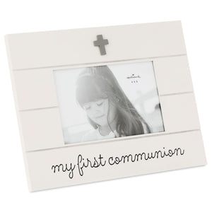 Hallmark My First Communion Frame with Gray Cross Holds 4"x6" Photo