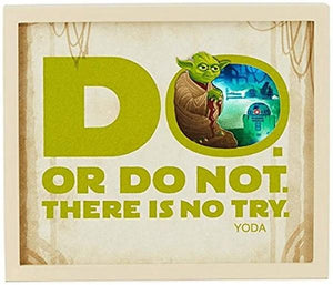 Hallmark Star Wars YODA " THERE IS NO TRY " FRAME WITH LED LIGHTS 