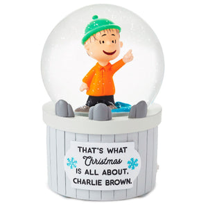 Hallmark Peanuts® Linus Nativity Speech Snow Globe With Sound and Light