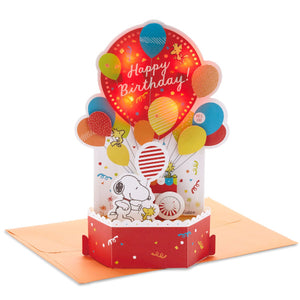 Hallmark Peanuts® Snoopy Balloons Musical 3D Pop-Up Birthday Card With Light