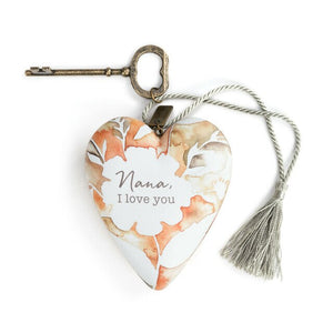 Nana I Love You  Art Heart with Key
