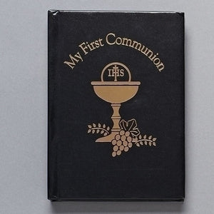 My First Communion Prayer Book Black with Gold Chalice