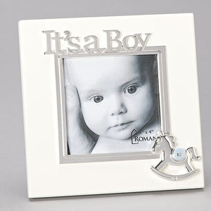 It's A Boy Frame with Rocking Horse Holds 4x4 Photo
