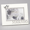 Mr and Mrs Frame with Silver Double Hearts Holds 4x6 Photo
