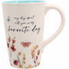 Meadows of Joy Butterfly Floral 17 oz. Mug Any Day Spent With You Is My Favorite Day