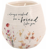 Meadows of Joy Butterfly Floral 8 oz. Soy Wax Candle I Always Wished For A Friend Like You with Tranquility Scent