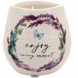 Meadows of Joy Butterfly Floral 8 oz. Soy Wax Candle Enjoy Every Moment with Tranquility Scent